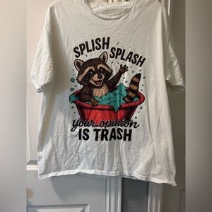 Graphic T-Shirt with Raccoon Design